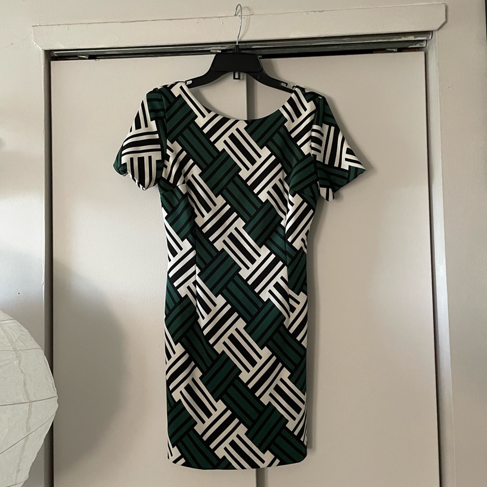 Green and White Dress